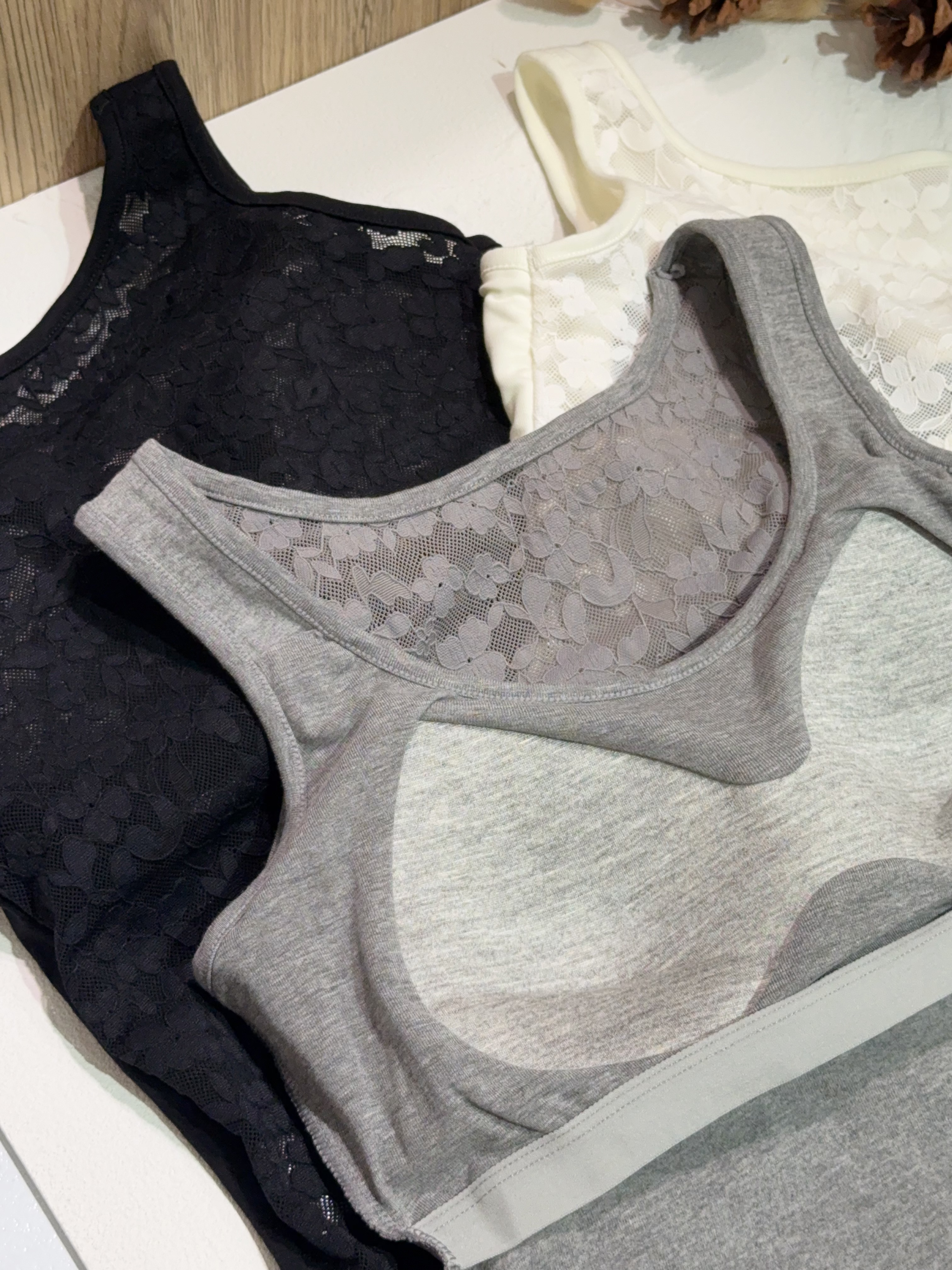 粗帶後lace bra top