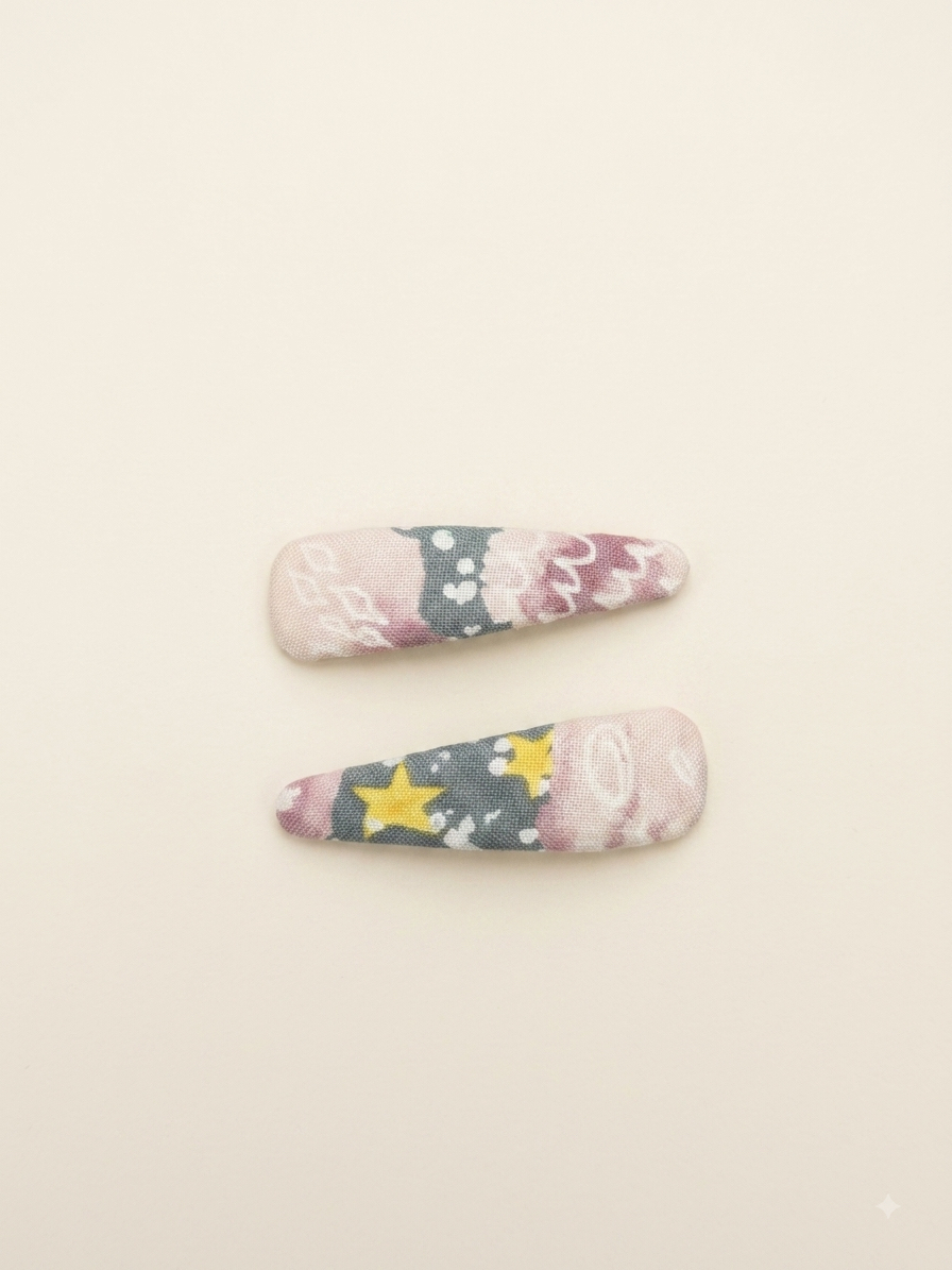 雅致幾何棉質水滴夾（6cm）