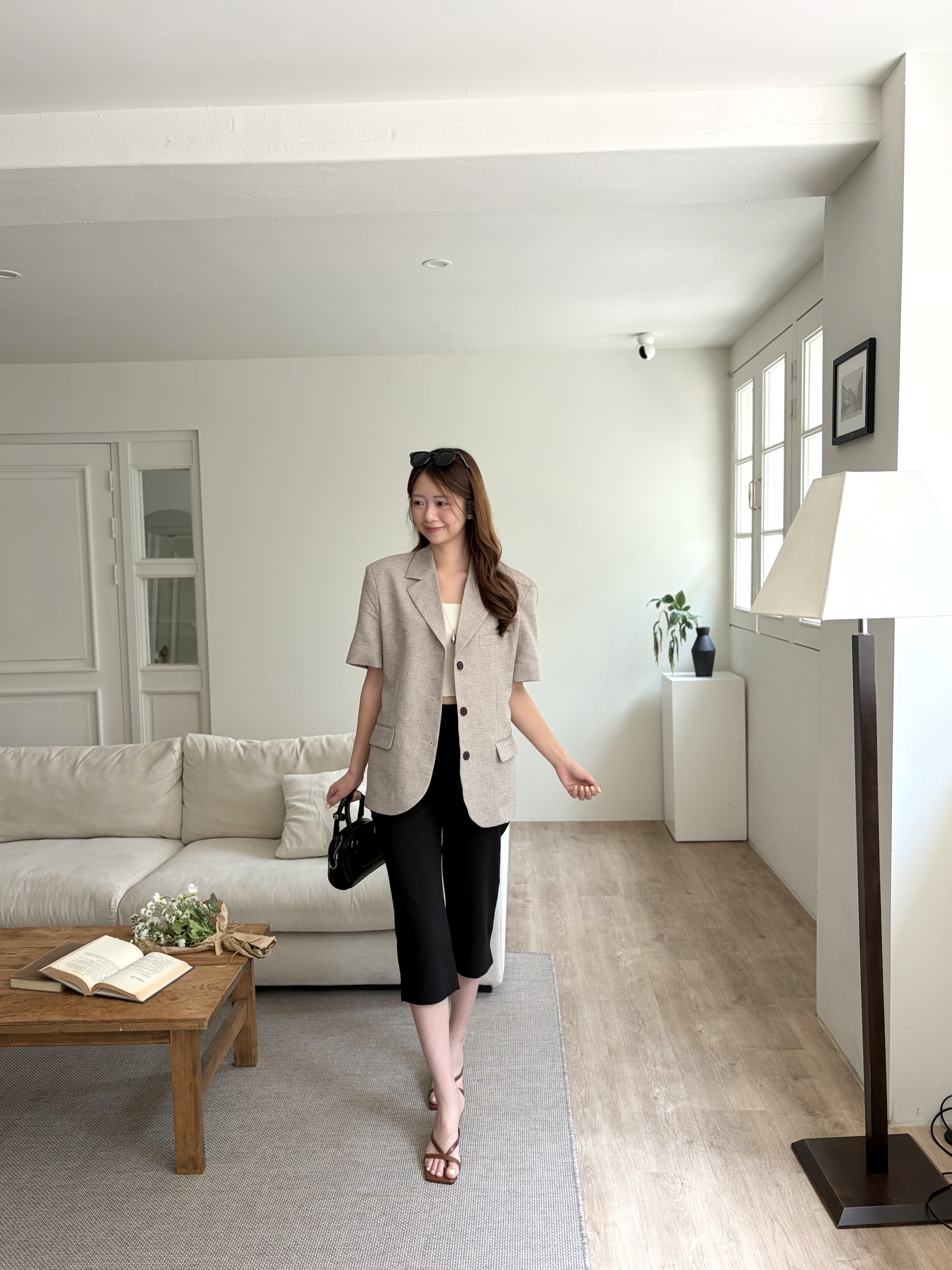 Side Slit Cropped Pants