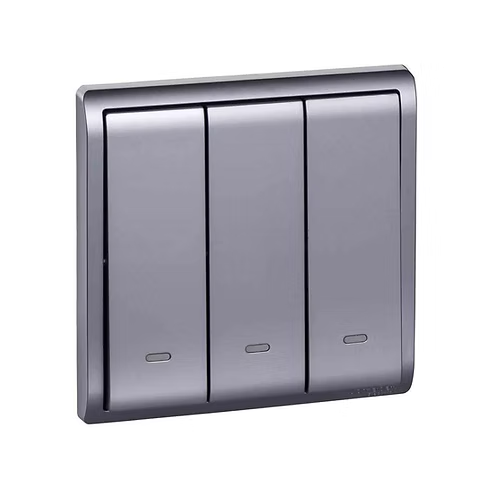 施耐德 Pieno 薰衣草銀 3位雙控 開關掣