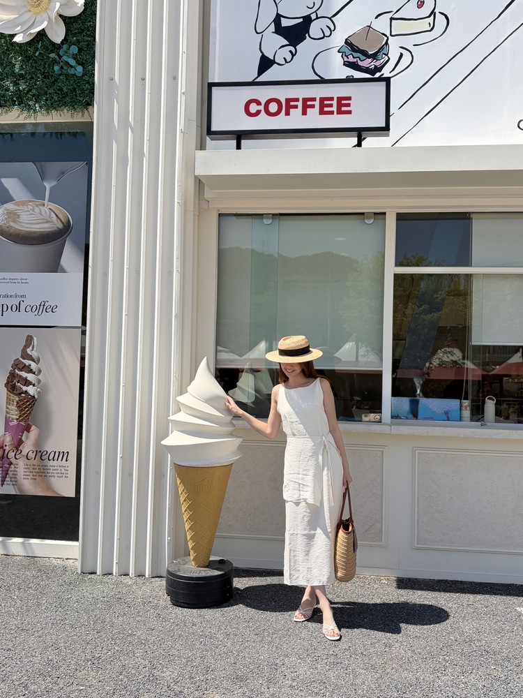 Boat Neck Layered Dress (Ivory)