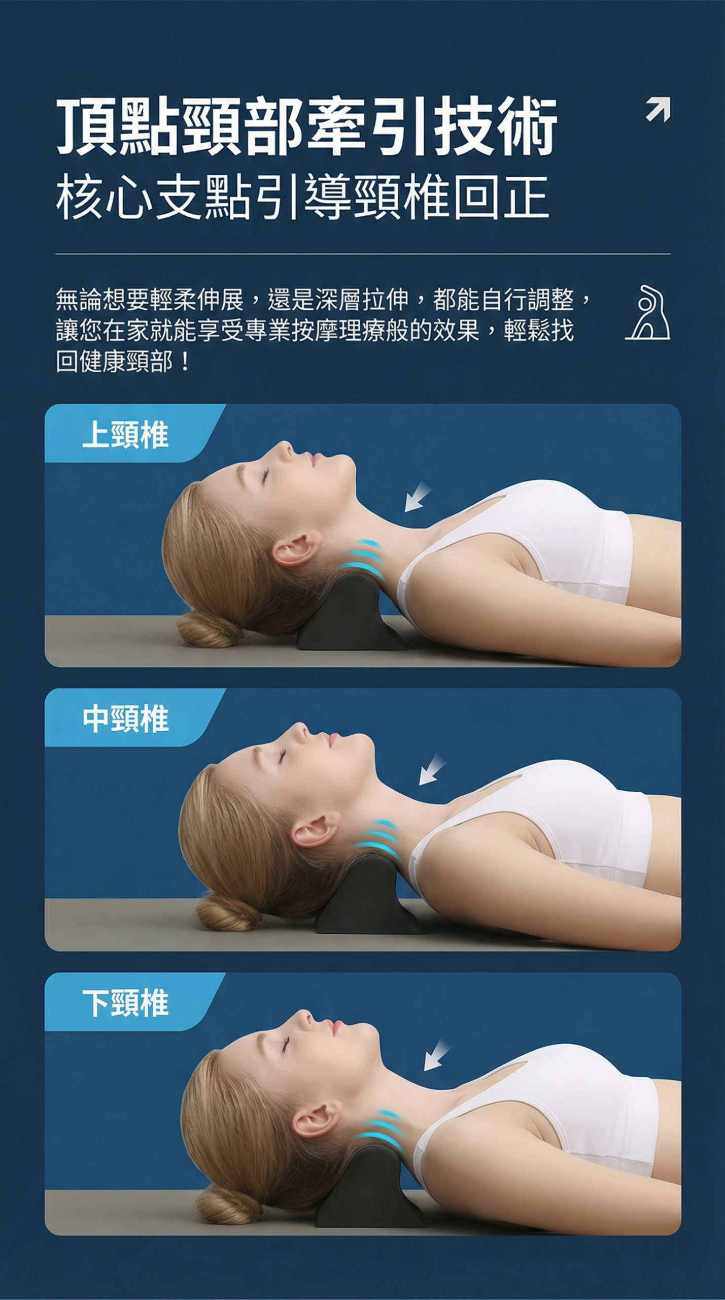 RelaxLab 頸椎矯正專用 – 三段可調式專業拉伸枕