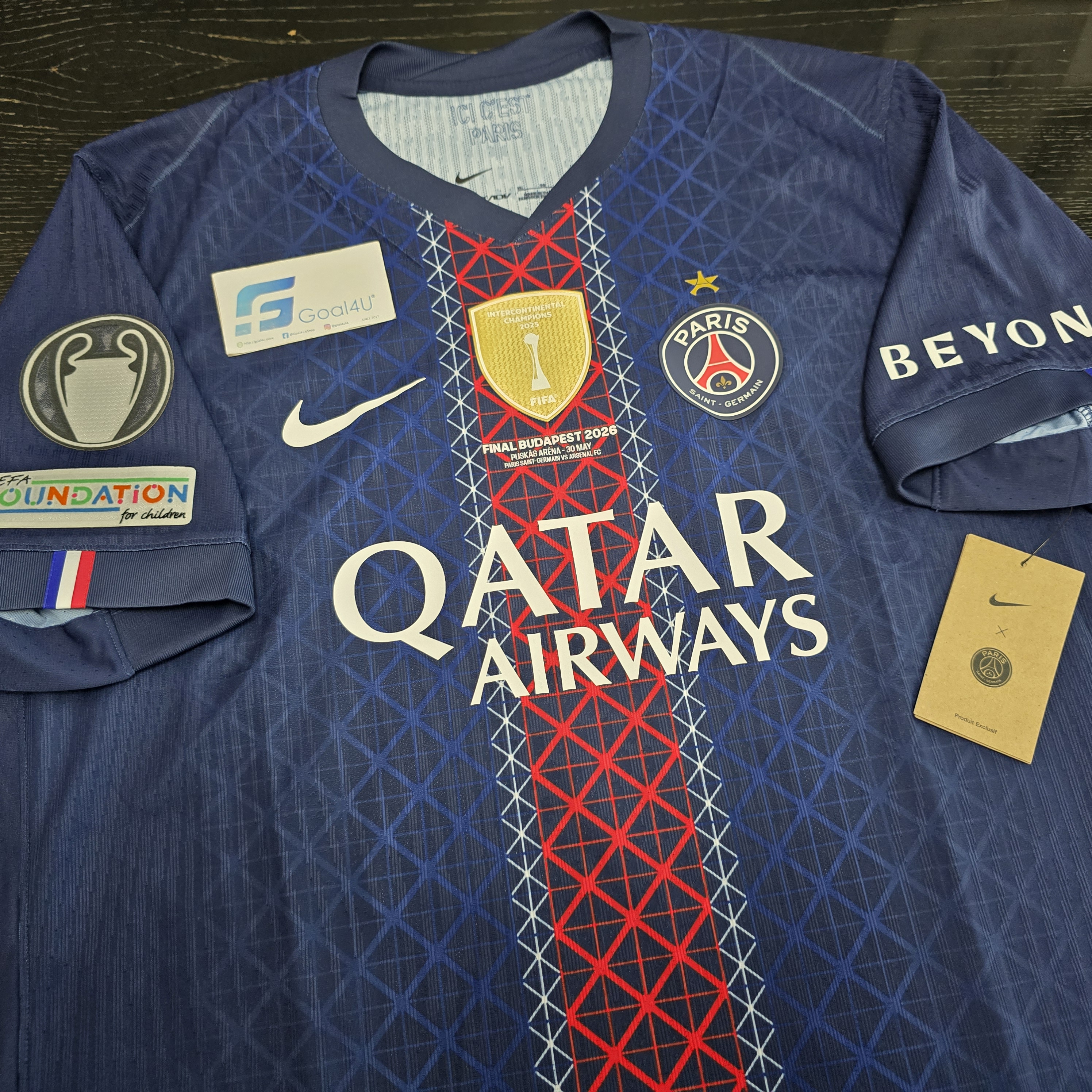 歐聯決賽版🏆 Nike PSG 巴黎聖日門 2025-26 主場球員版球衣 (可加印字章) HJ4547