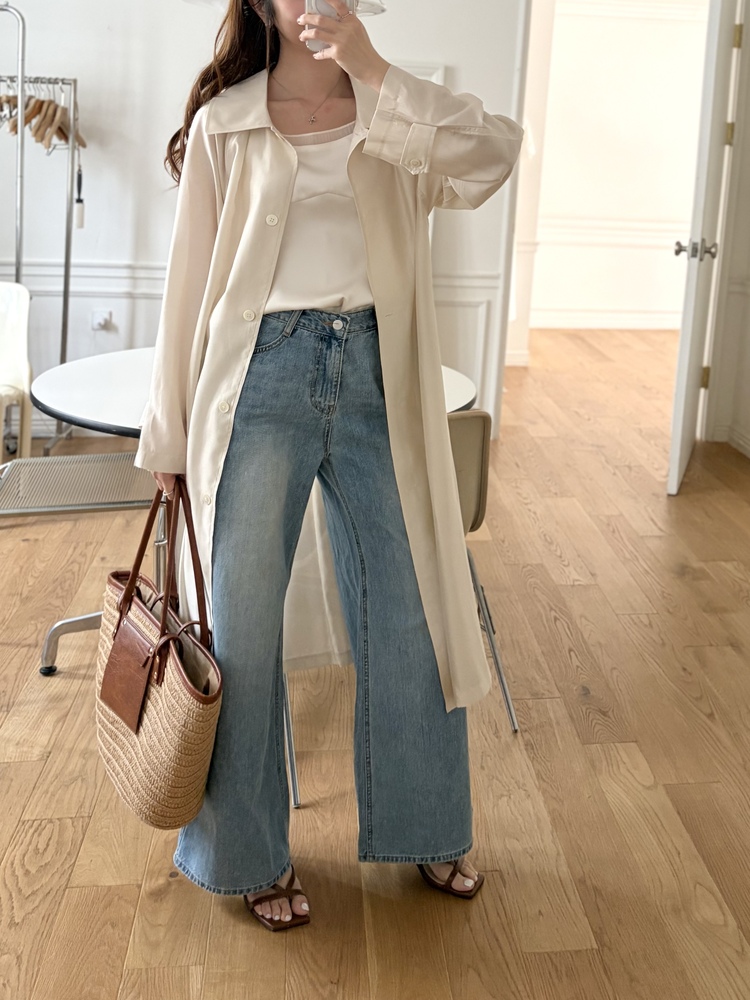 [薄!] Faded Wash Wide Leg Jeans
