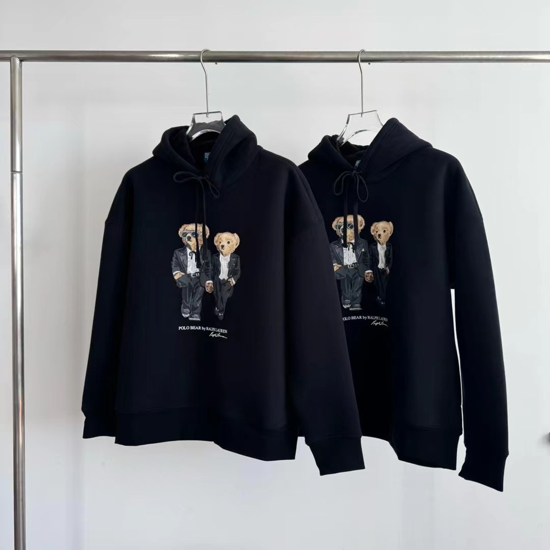 $280件.🐻 原單/P olo R alph Lauren 經典 Bear Hoodie型格紳士熊🐻 × 黑色連帽衛衣