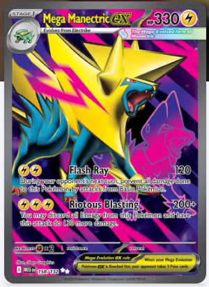 Pokemon TCG Card Game -MEGA EVELOUTION-158/132-MEGA MANECTRIC EX