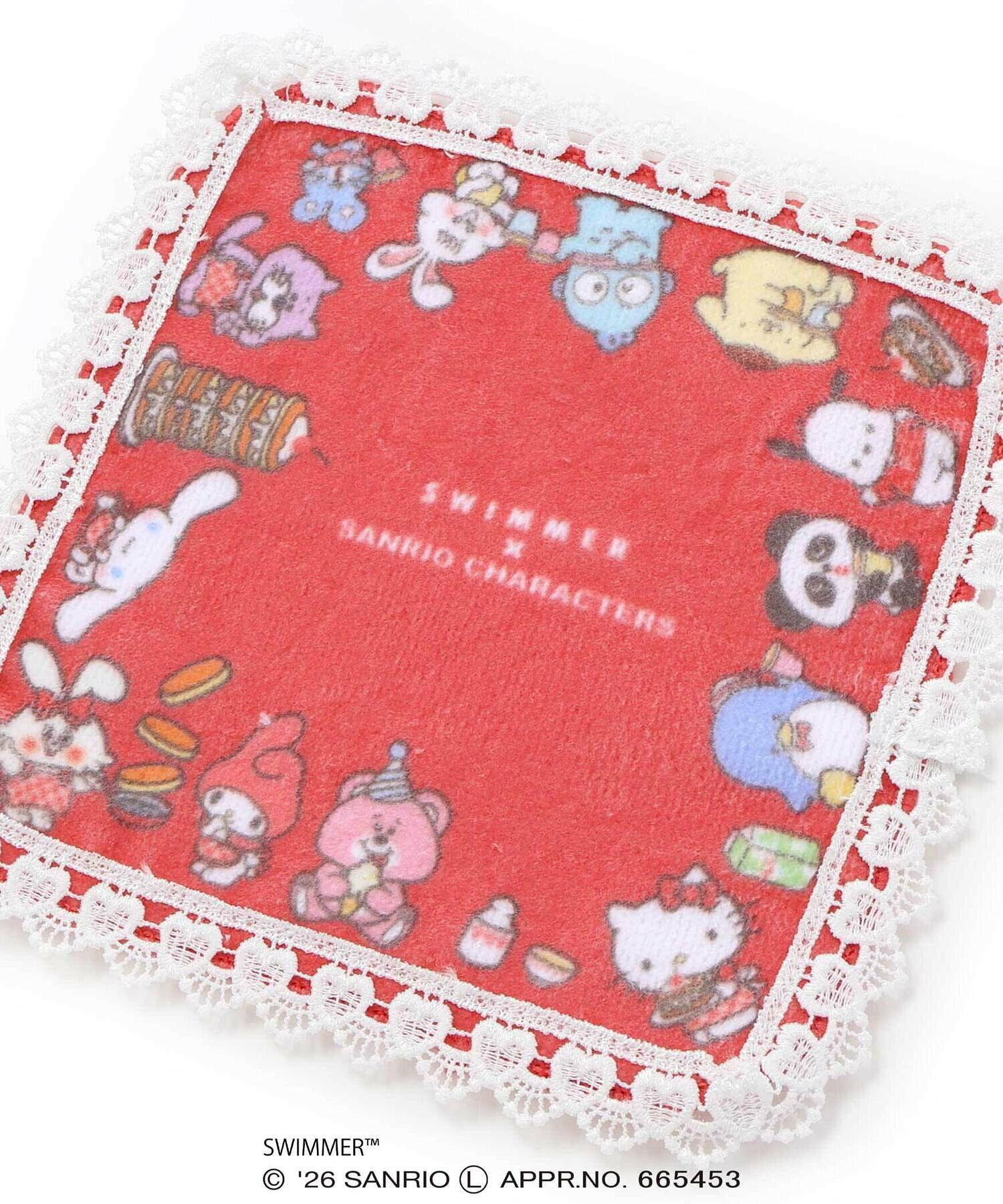 🇯🇵預訂 日本直送🇯🇵Slap Slip x Swimmer x Sanrio系列四色人物圖案蕾絲花邊毛巾手巾手帕