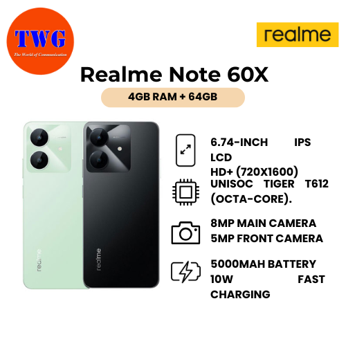 Realme Note 60X 4GB RAM + 64GB 1000% Original Brand New Malaysia