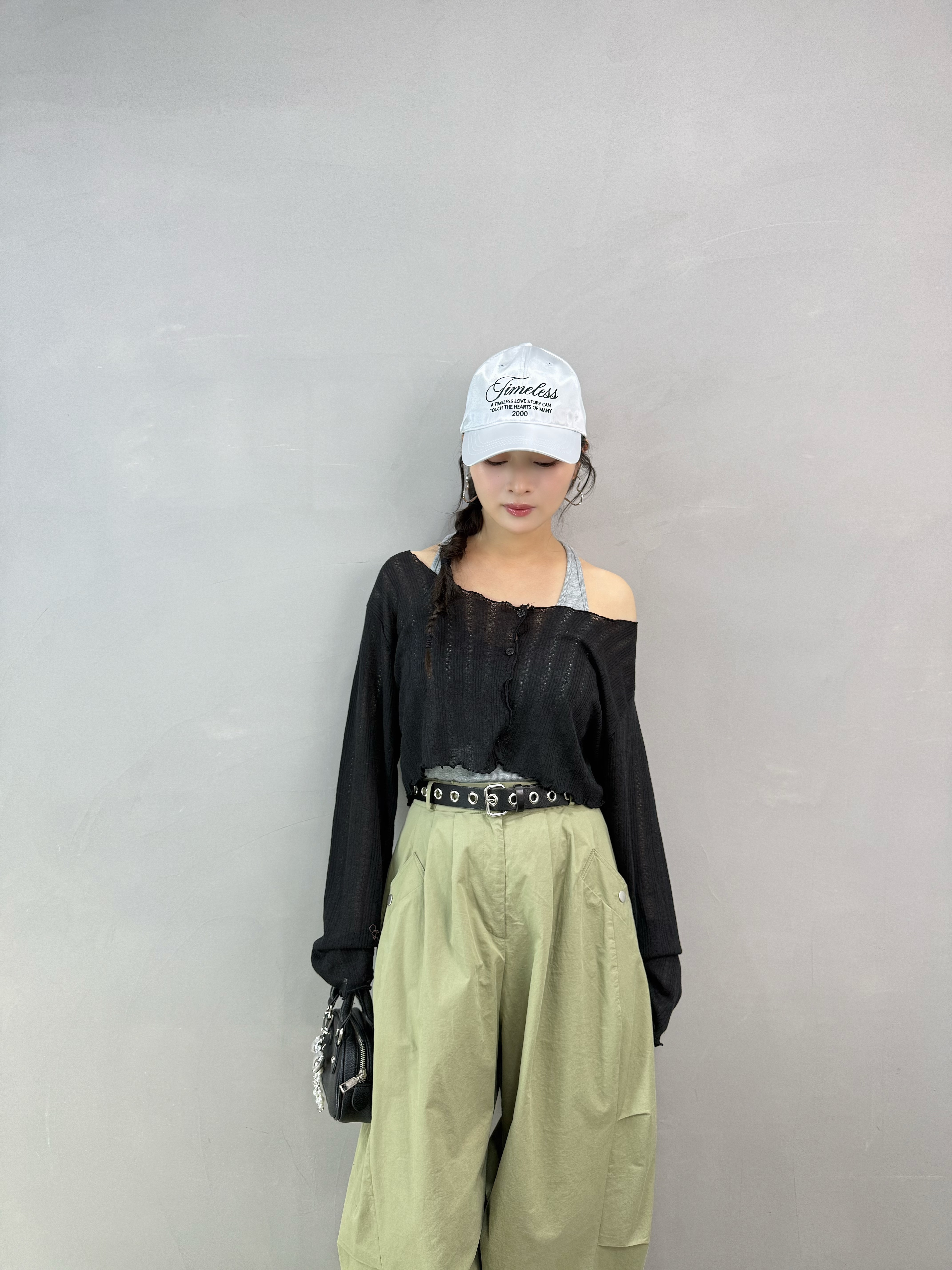 A12 珠光刺繡Cap帽