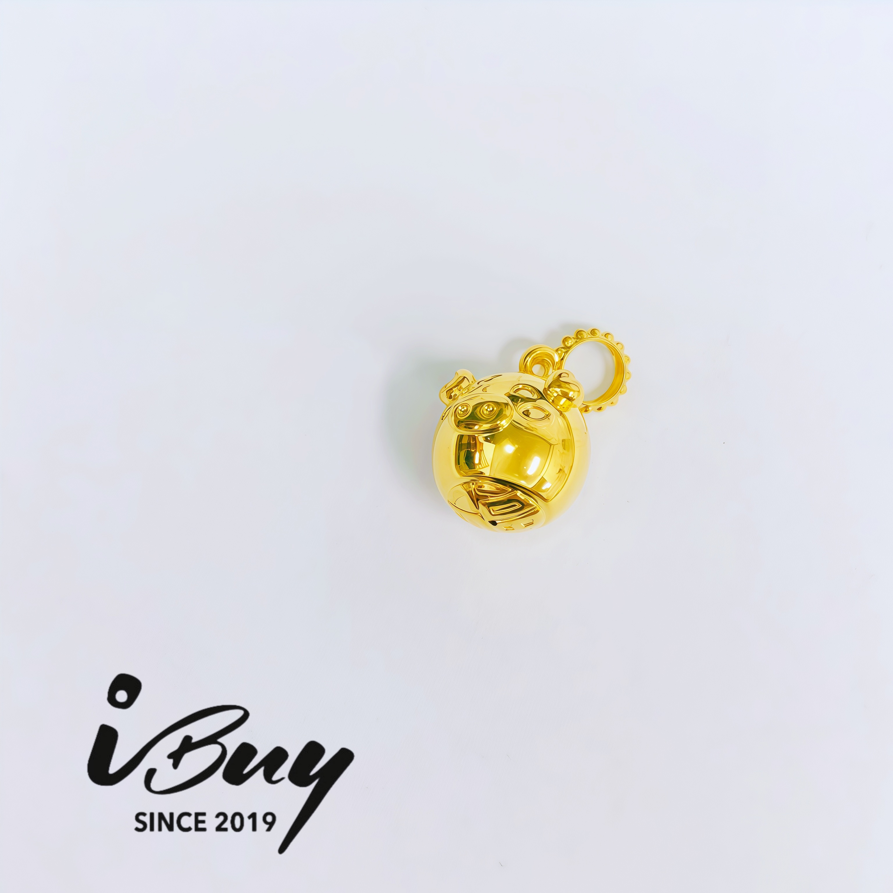 916 HARD GOLD CHUBBY PIG CHARM 916 硬金 爱心胖胖珠串咀