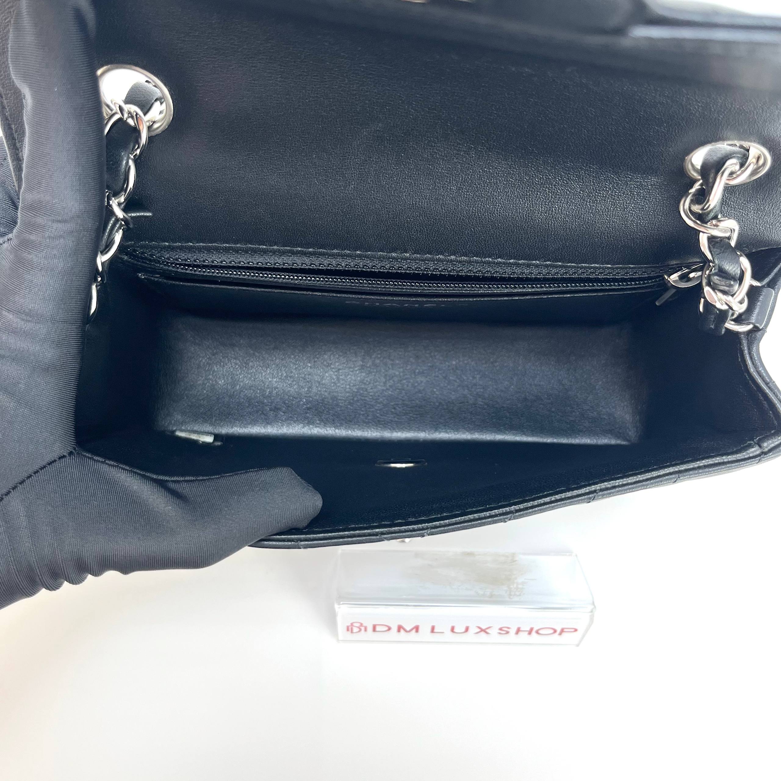 Chanel Black Chevron Mini Rectangular Flap Bag SHW (Serial 30, Y: 2020)