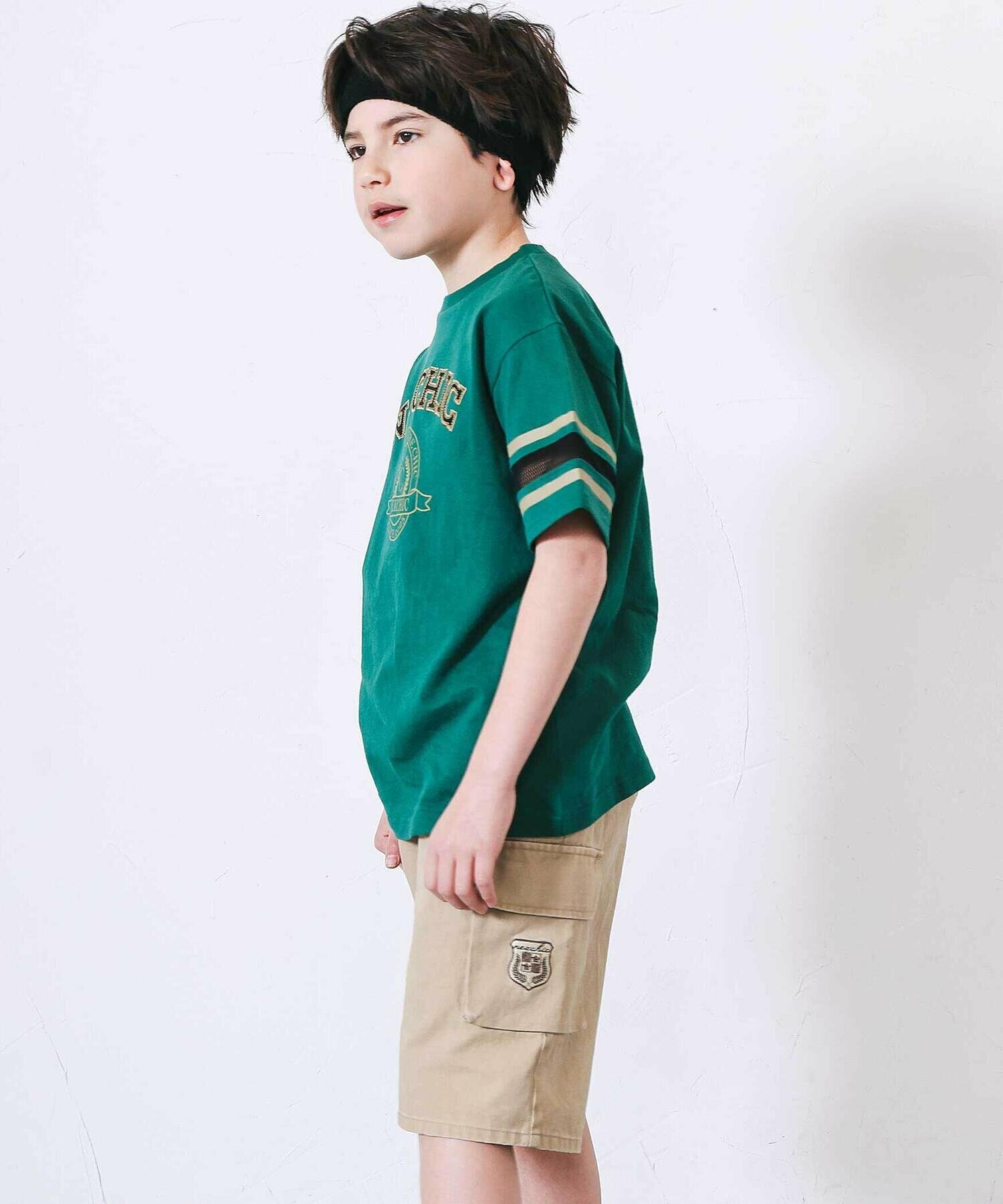 🆕【⭐訂購⭐】🌀 🇯🇵 日本直送 Nexchic 學院風 刺繡貼布 網眼袖 短袖T恤［2款選］ 🌀[ELDA-0153][260516]