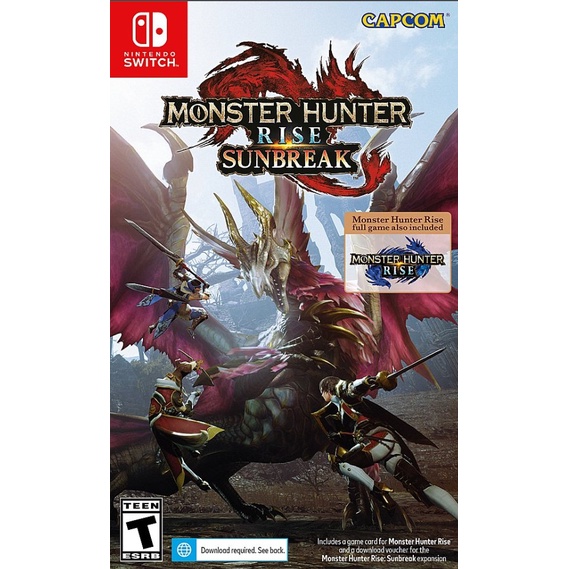 (🔥NEW RELEASE🔥) Monster Hunter Rise Full Game + Sunbreak DLC Add On (Nintendo Switch) Digital Download