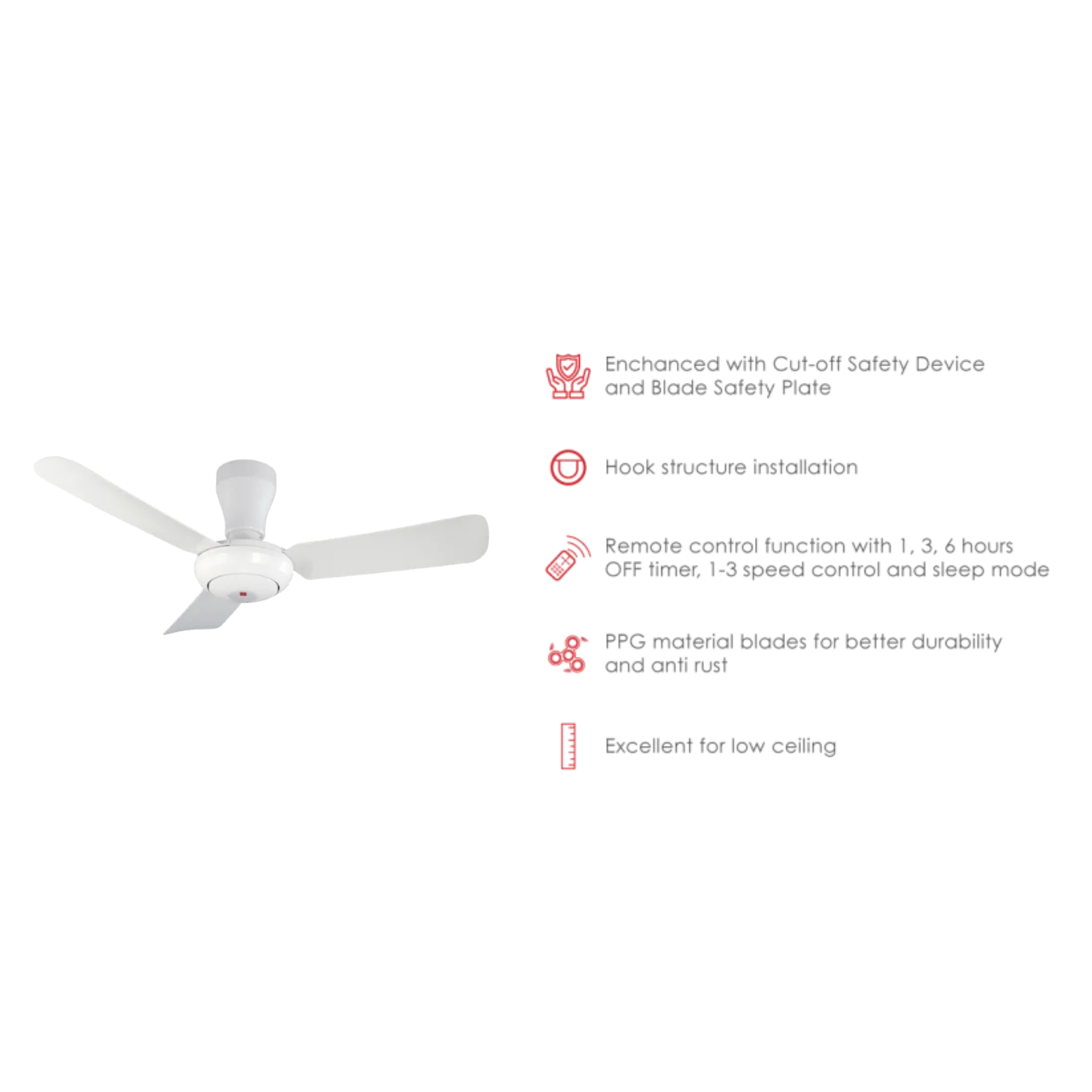 KDK 44" Baby Fan White (K11ZF-WT)