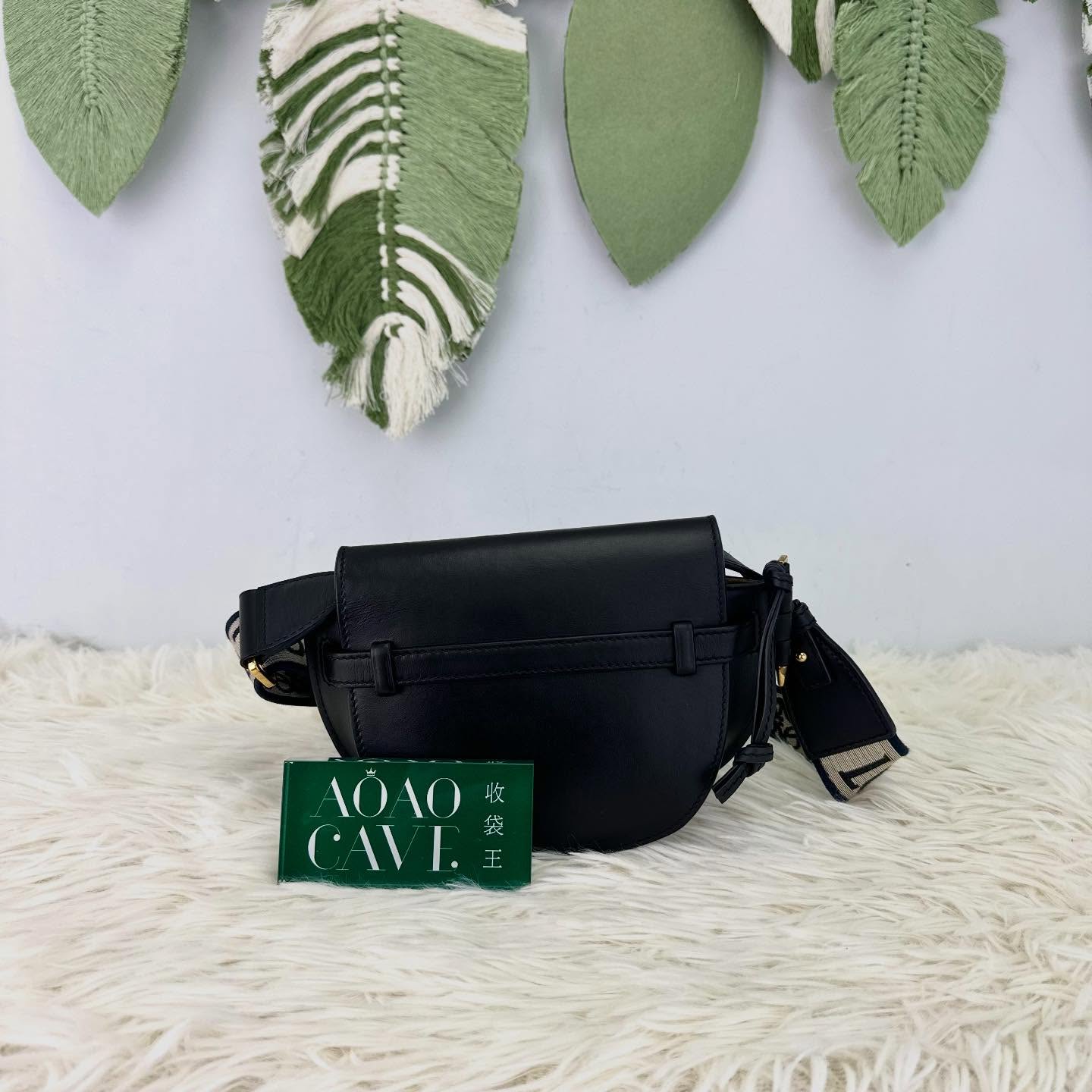 LOEWE🤍PRE OWNED Mini Gate 黑色馬鞍包 斜肩包🖤