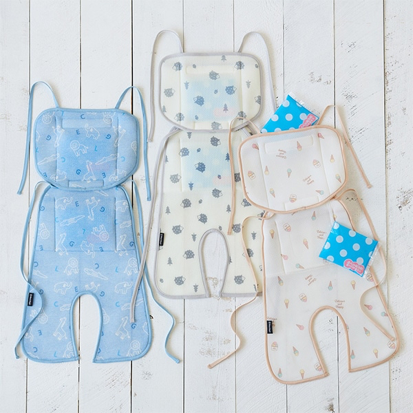 🇯🇵預訂 日本直送🇯🇵大象印花網眼嬰兒車車墊附冷凍包