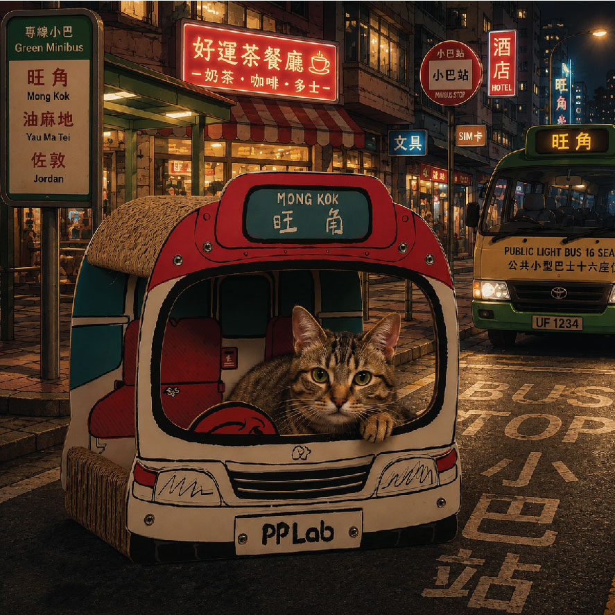 香港小巴電車貓抓板