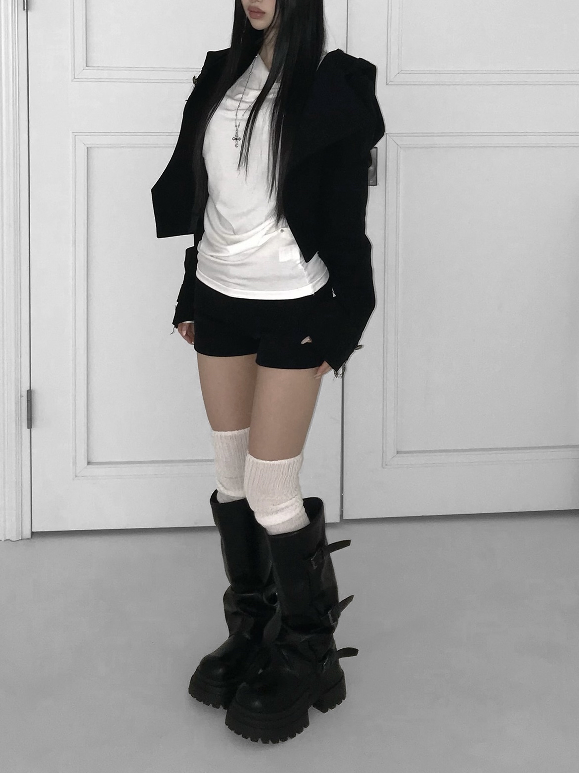 Knit Foldover Waist Mini Shorts