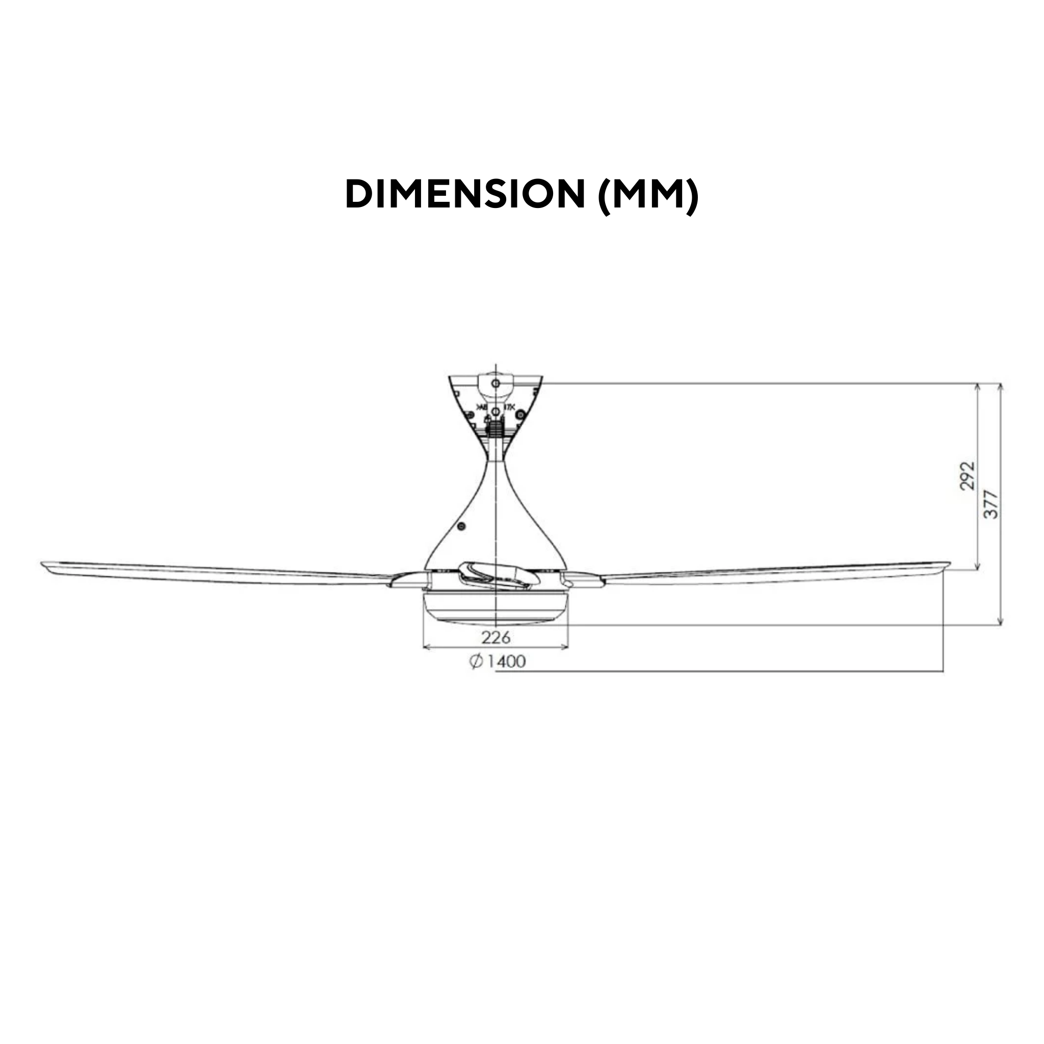 KDK 56" 4-Blade DC Motor Ceiling Fan K14TE-DG (Dark Grey)