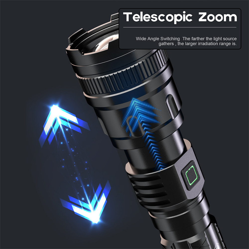 充電變焦強光手電筒 含電池 1x 18650 UB0274