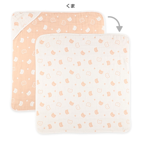 🇯🇵預訂 日本直送🇯🇵兩色動物圖案滿印棉紗包被襁褓