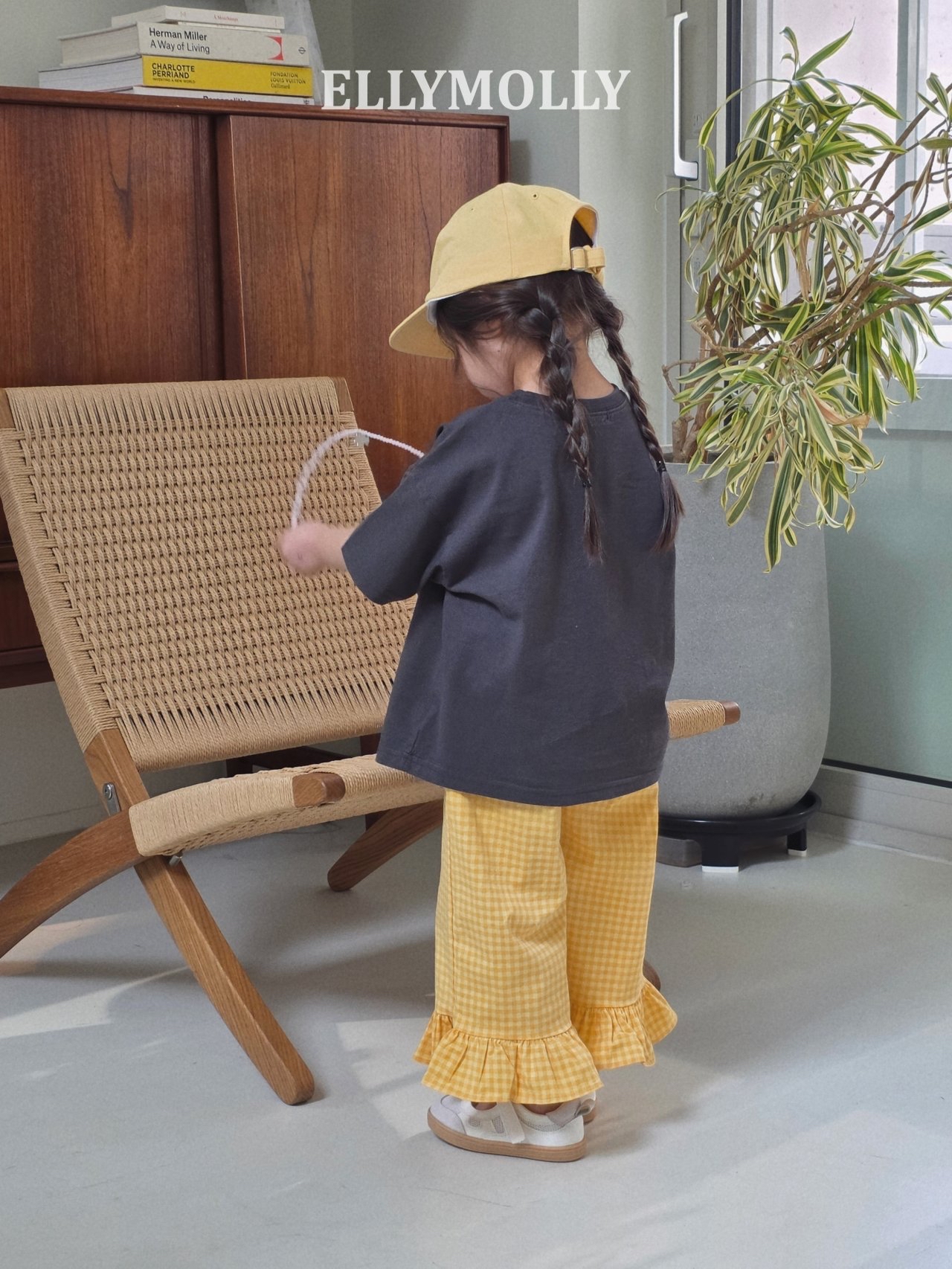 Ellymolly | Check pants(yellow size 9(110-115)
