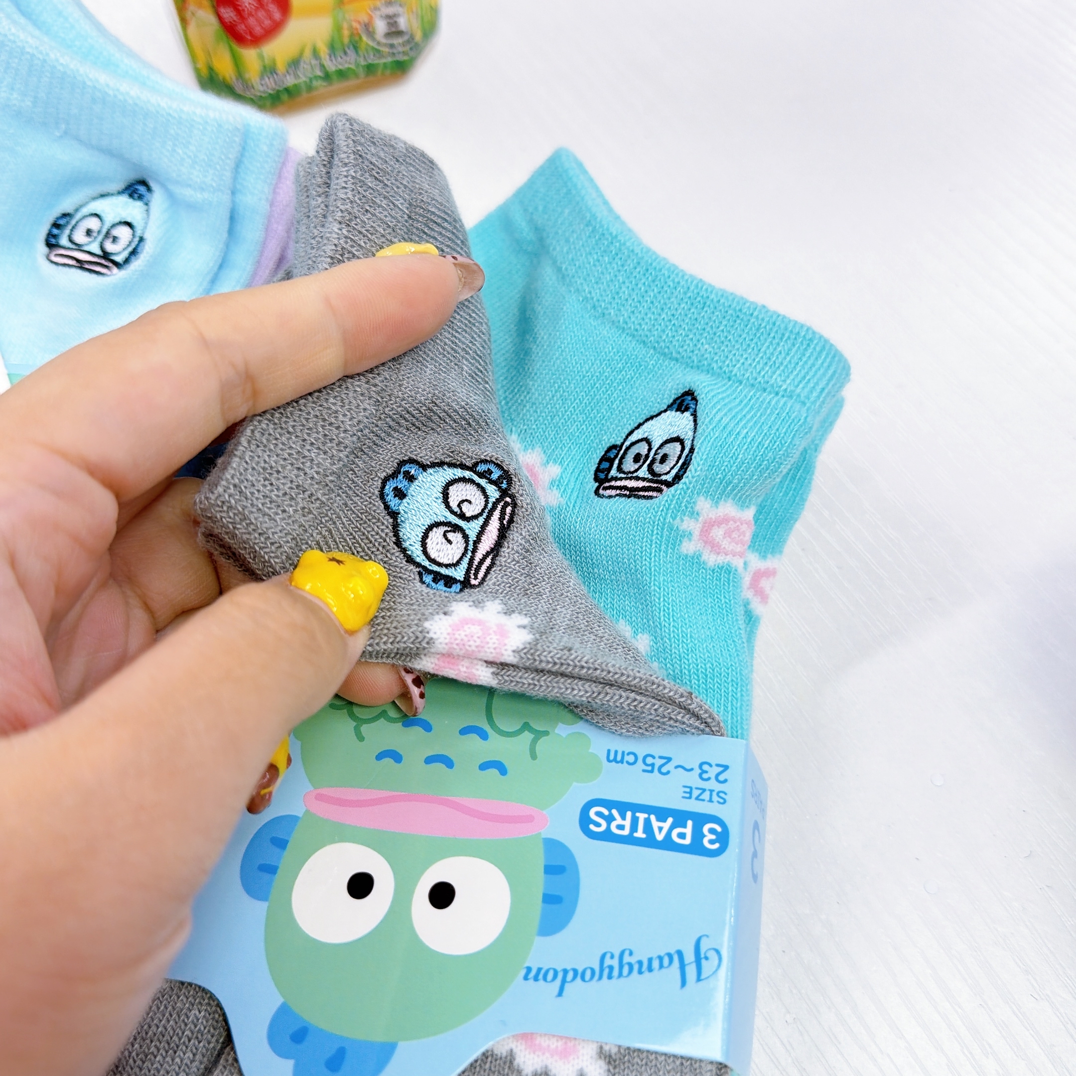 日本直送Sanrio 水怪一set三對短襪長襪 23-25cm