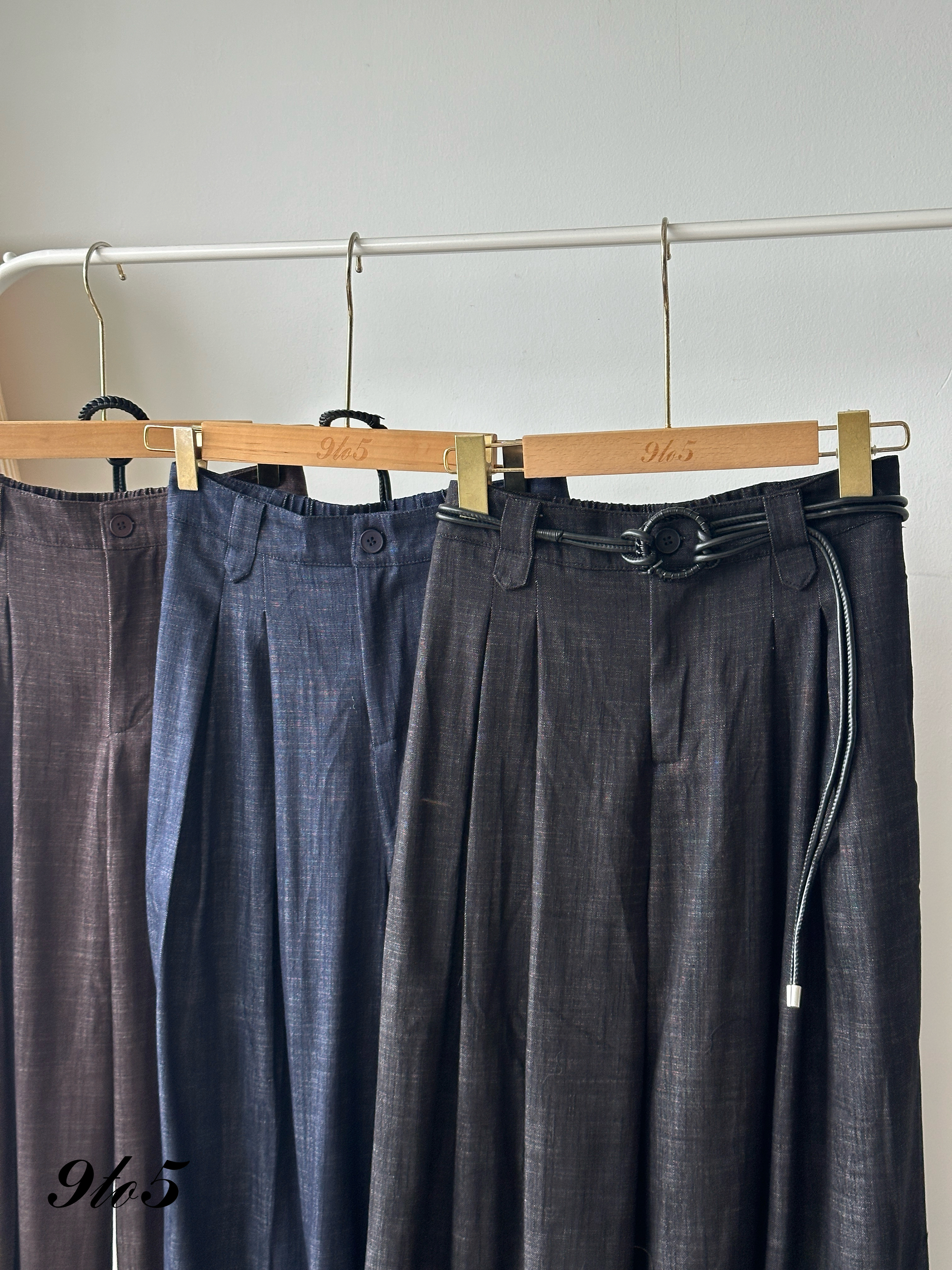 S1825 Wide Leg Long Pants - 3 Colors 