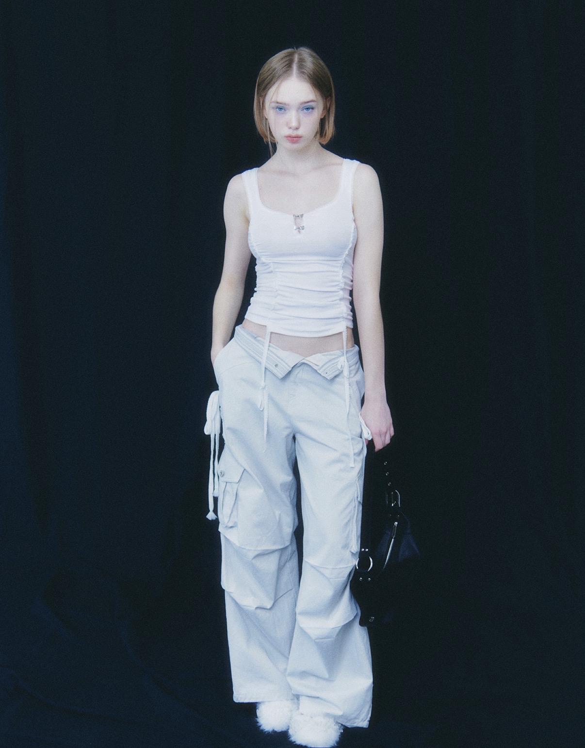 PAIN OR PLEASURE SARA CARGO PANTS light grey