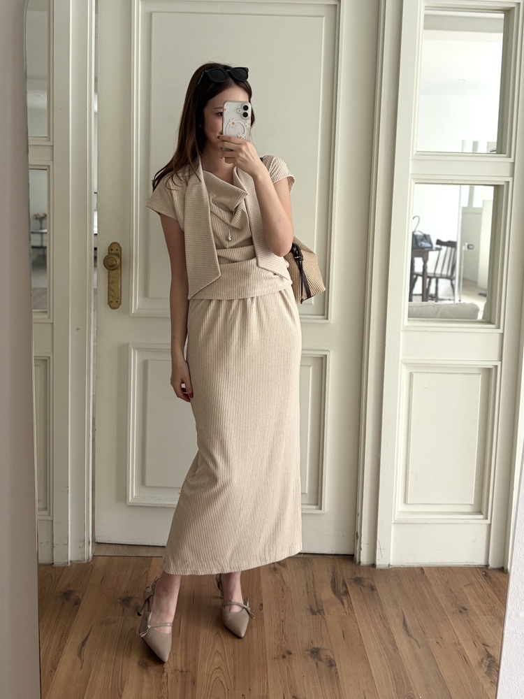 Softy Tie Detail Set (Nude Beige)