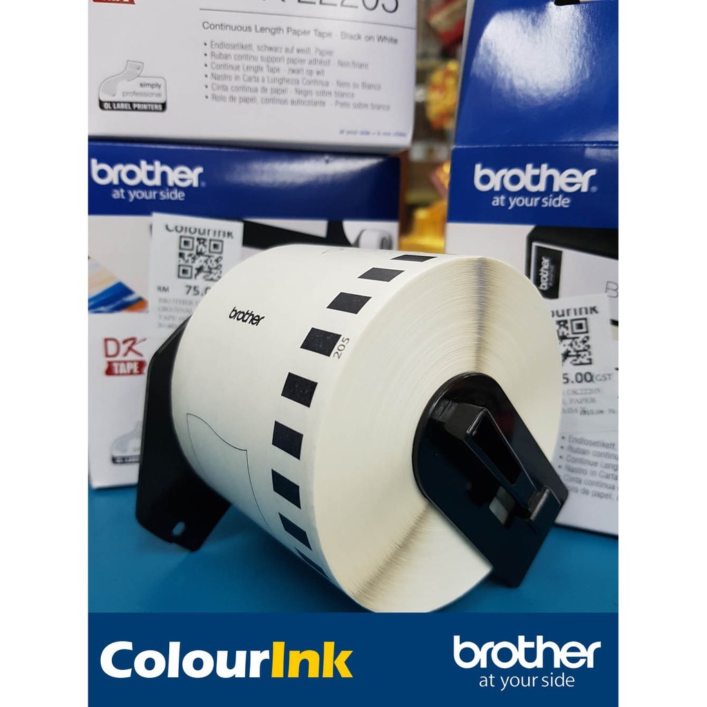 Brother Original 62mm DK-22205 Continous Label Film Tape Black On White QL700 QL720 QL800 QL820NWB DK22205