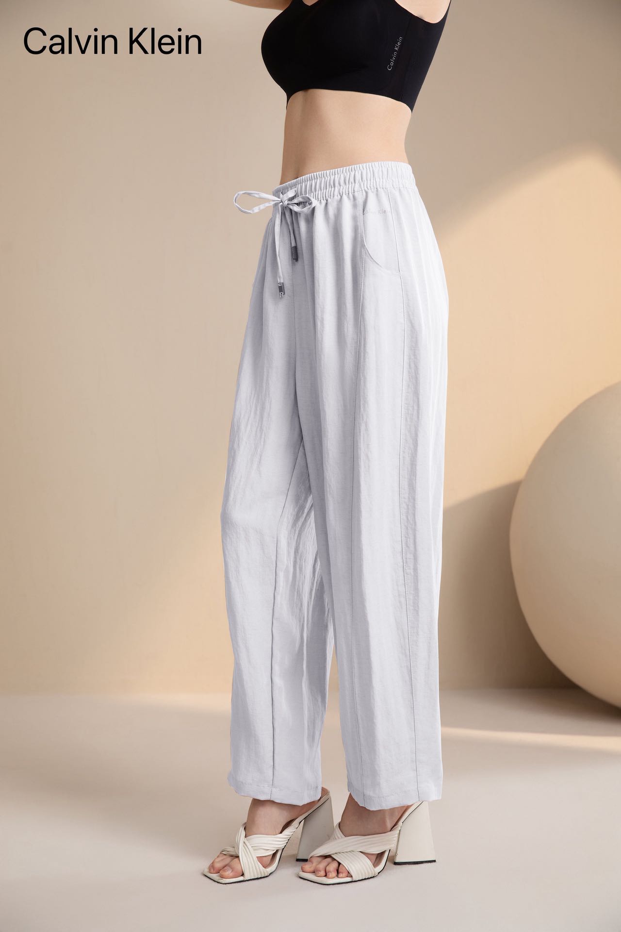 $188條。2條起$178條。✨ 廠單Calvin Klein亞麻闊腳褲 ✨