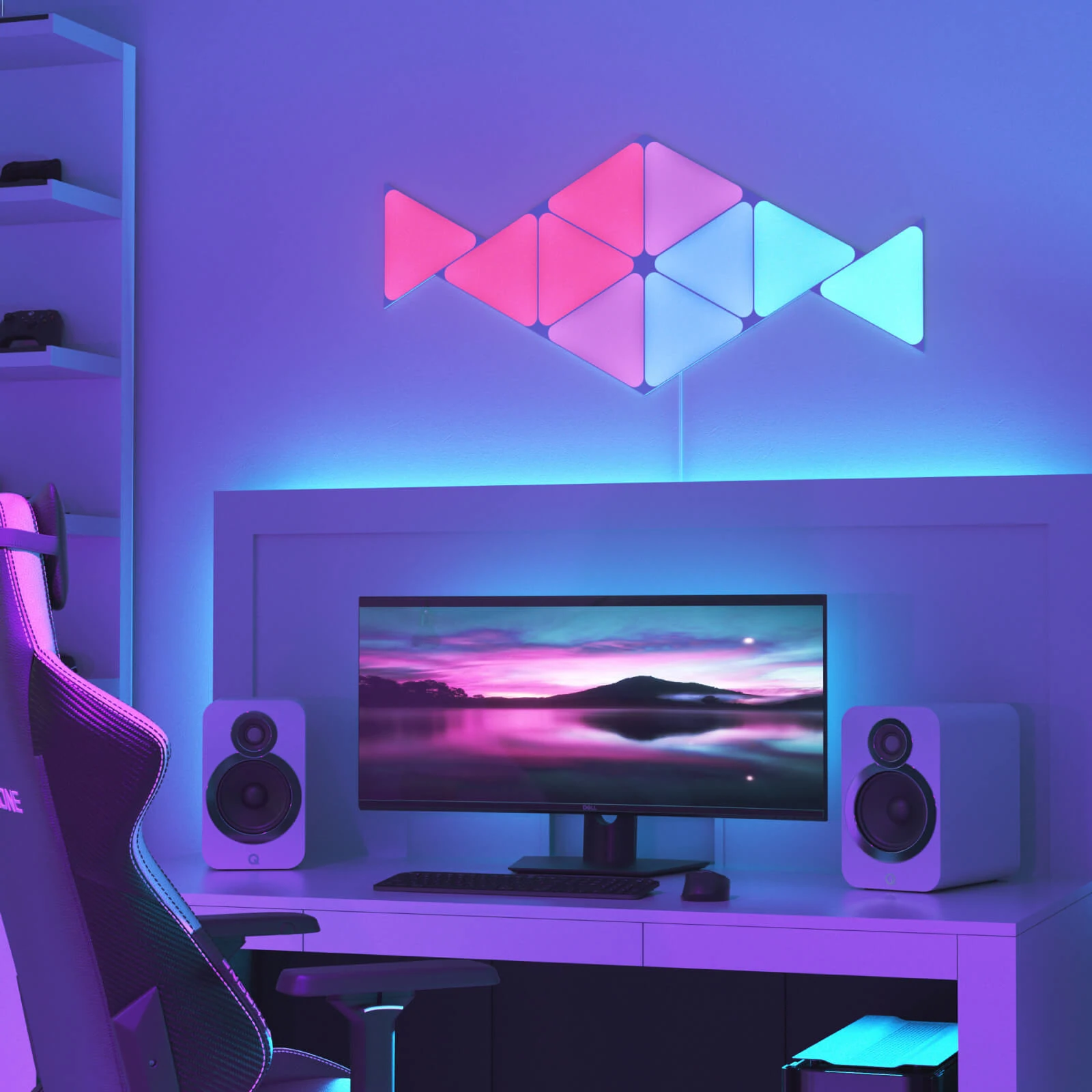 [原裝香港行貨| 2年保養] Nanoleaf Shapes Triangle Expansion Pack (3pcs) 三角形智能照明燈板 - 3塊補充裝 A-NL47-0001TW-3PK 