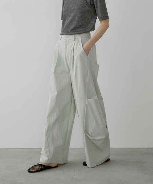 立體褶襉寬褲【JP012】