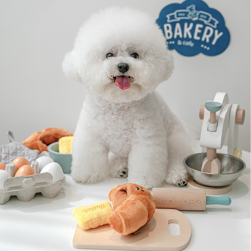 *BiteMe🇰🇷可頌麵包寵物藏食發聲玩具