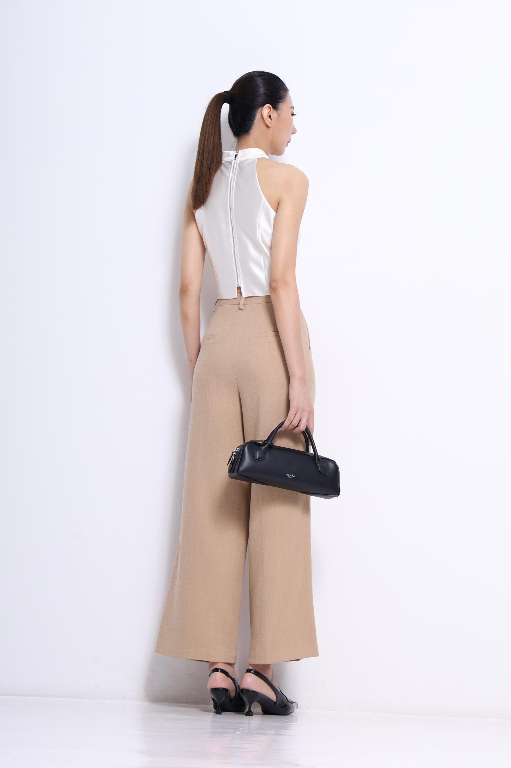 CB2729 HALTER SATIN CROP TOP