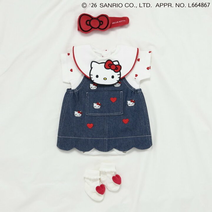 🇯🇵預訂 日本直送🇯🇵Apres les cours x Sanrio系列愛心人物刺繡口袋牛仔吊帶裙