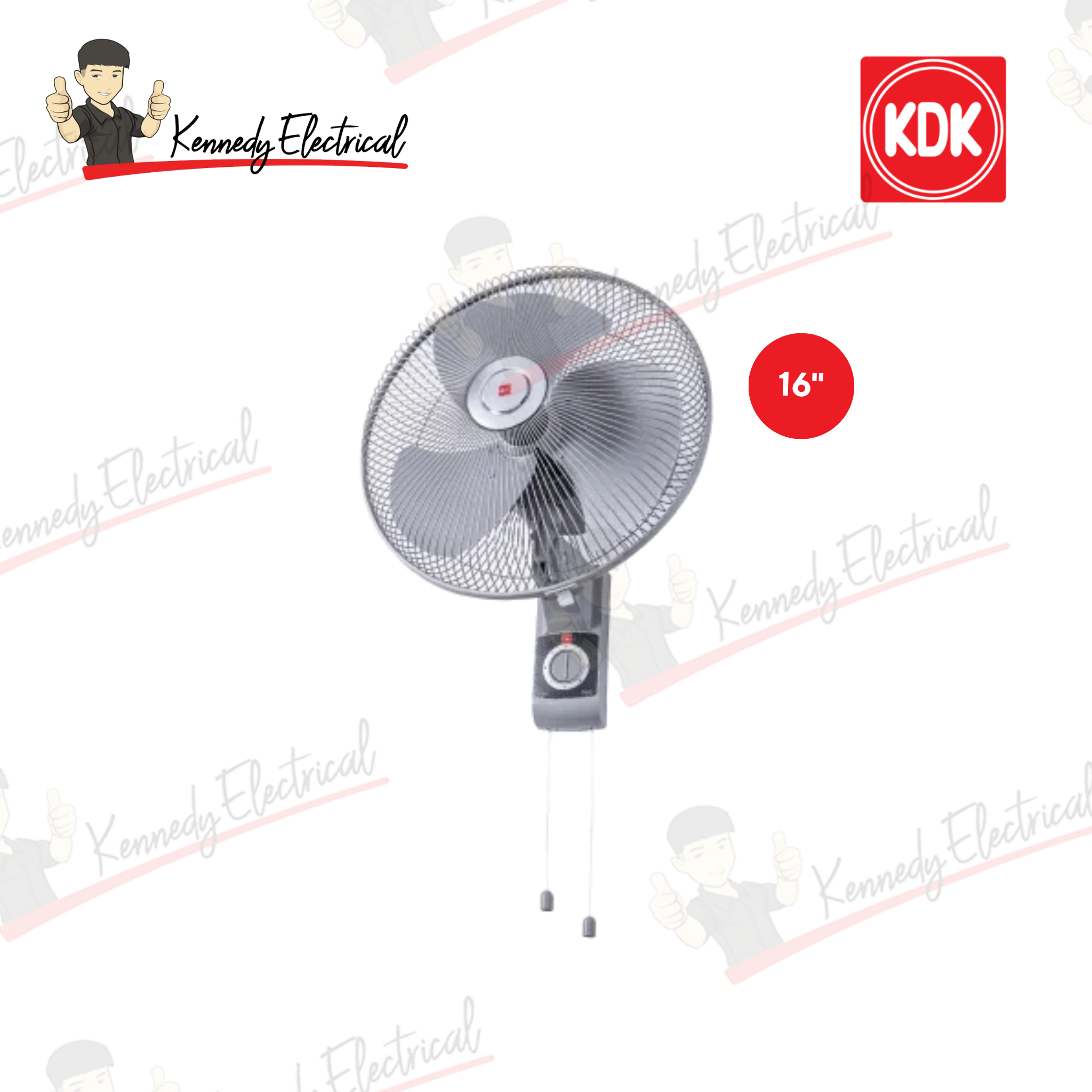 KDK 16" Metal Blade Wall Fan KV408 (Silver)