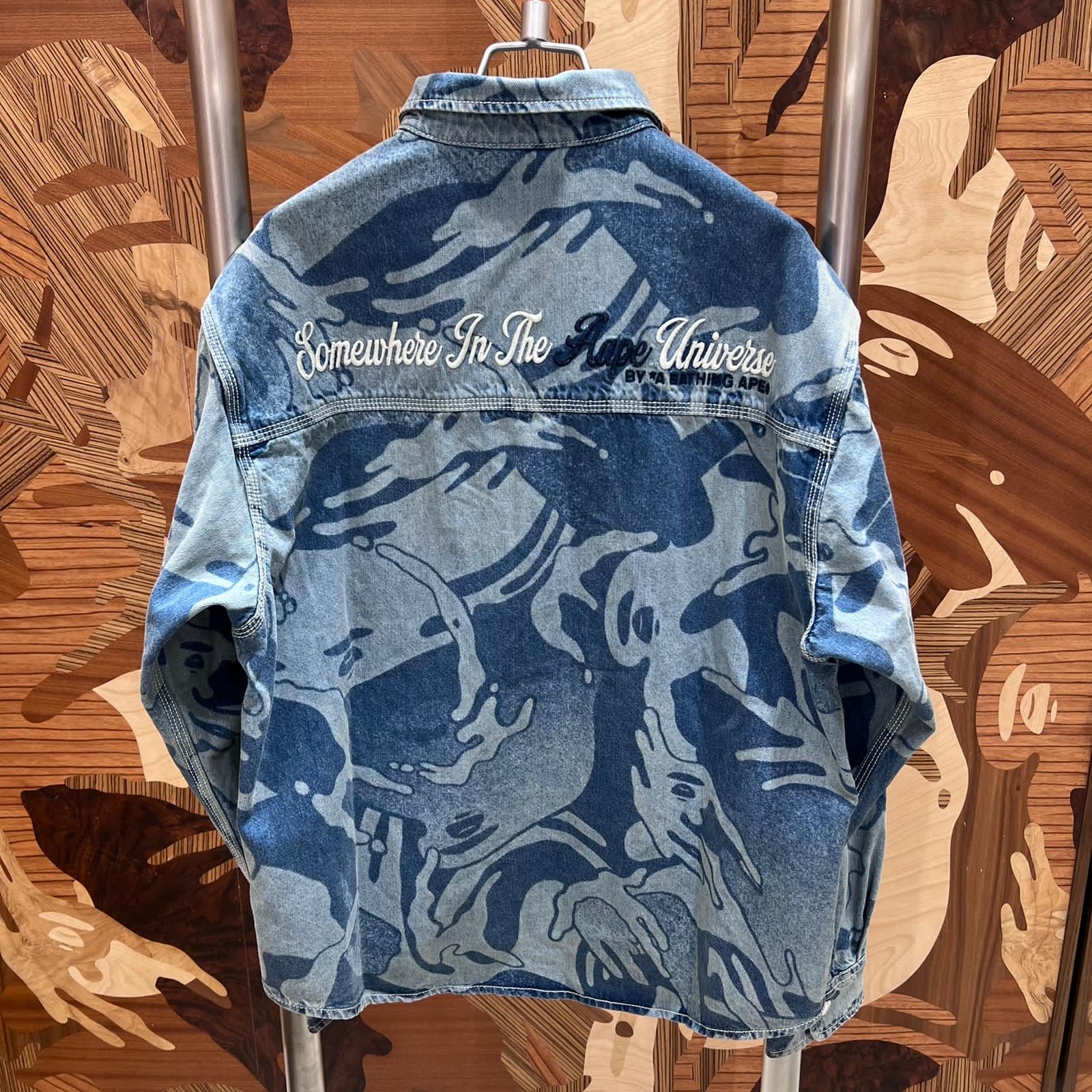 AAPE AAPEUNVS camo denim long sleeve shirt (8564)