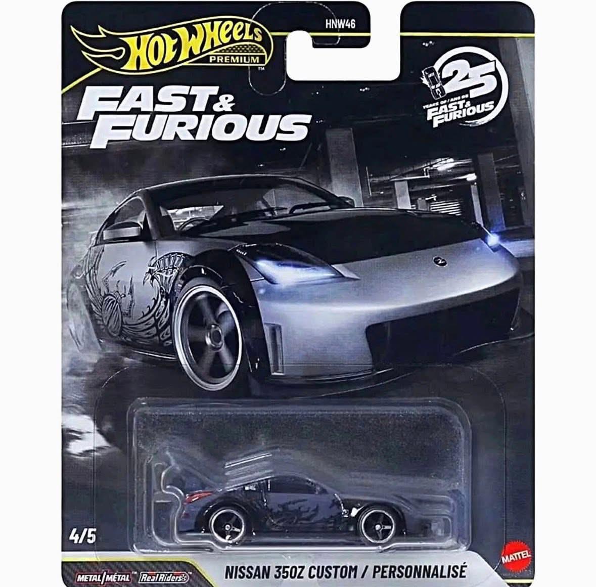 Hot Wheels Premium 2026 – Fast & Furious (Mix R) - Case of 10 PCS (Toyota Supra Chase / Mercedes-Benz SLS AMG / Lexus LFA / Nissan 350 Custom / McLaren 720S)