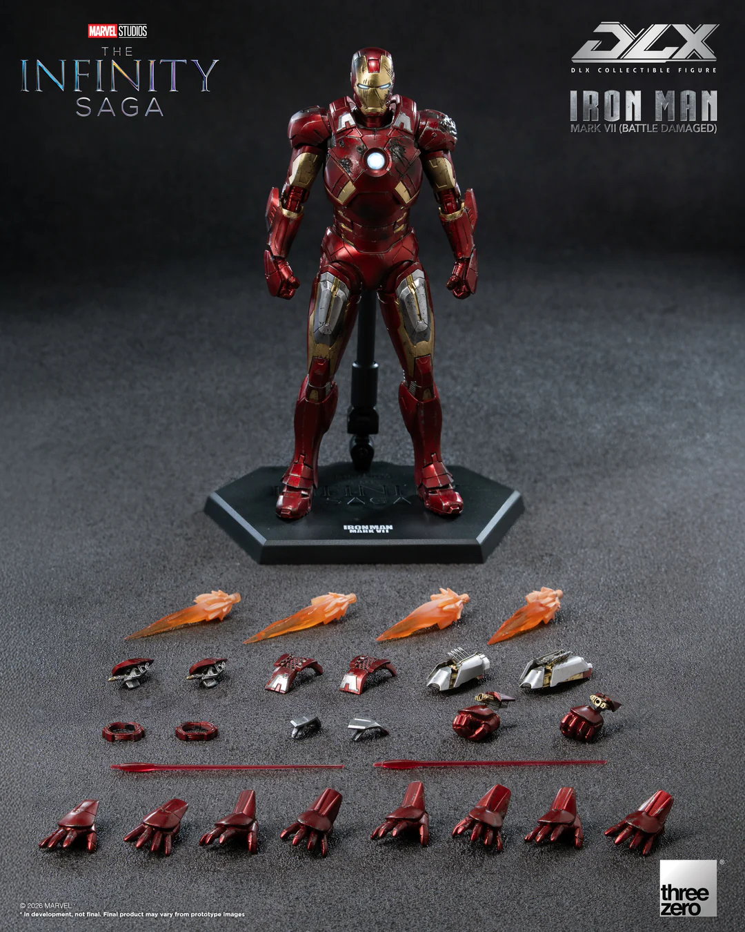 🧲預訂26年第4季：Threezero DXL系列 Marvel Studios The Infinity Saga DLX Iron Man Mark 7 (Battle Damaged) 鋼鐵俠 Mark 7 (戰損版) 可動 合金 figure (胸口/眼睛著燈）鐵甲奇俠 鋼鐵人 