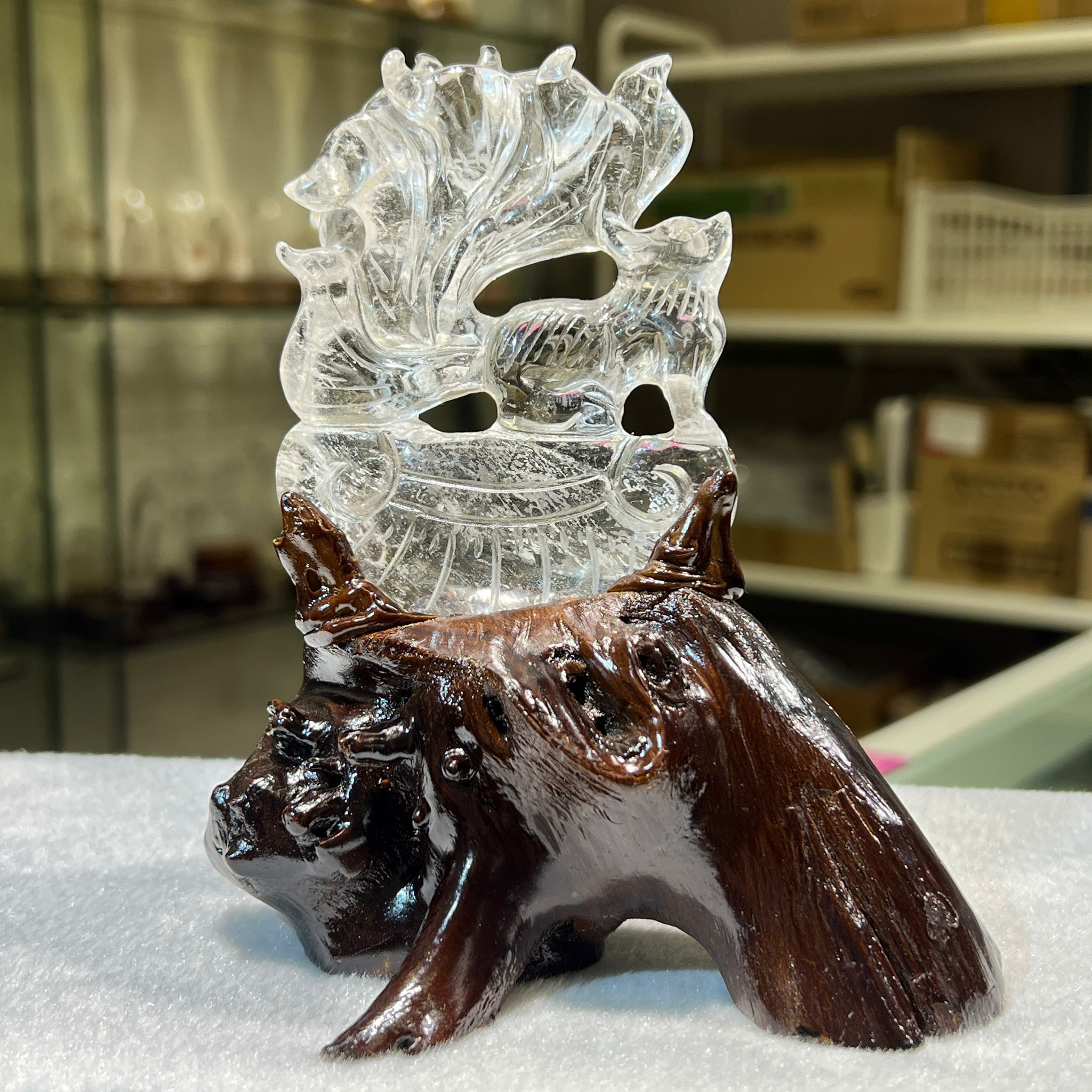 白水晶九尾狐 (連座) #1