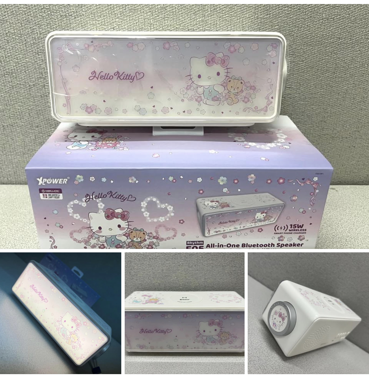 🌈XPower x Hello Kitty  Rhythm F05 無線充電+藍牙喇叭小夜燈 