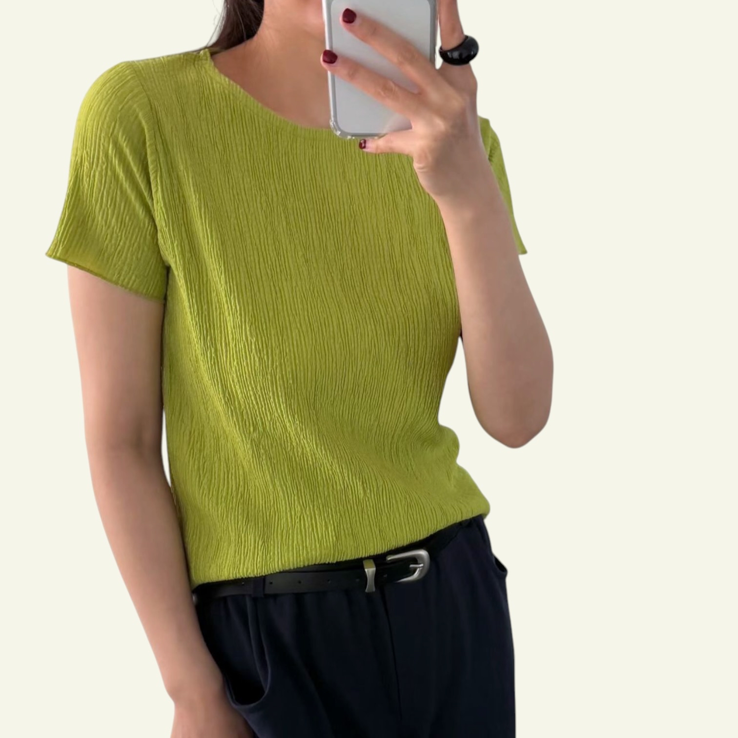 221405 皺布短Tee