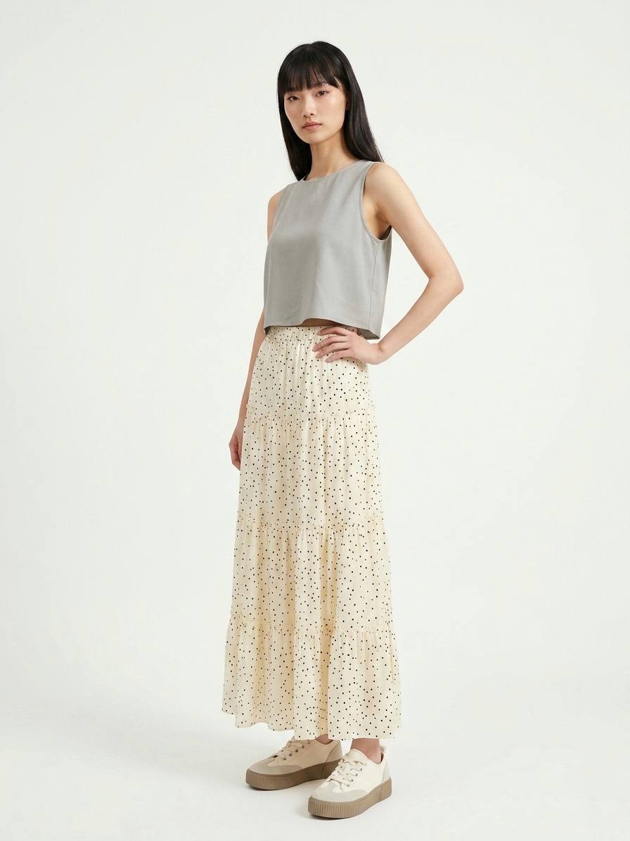 W6031 - Tiered Maxi Skirt