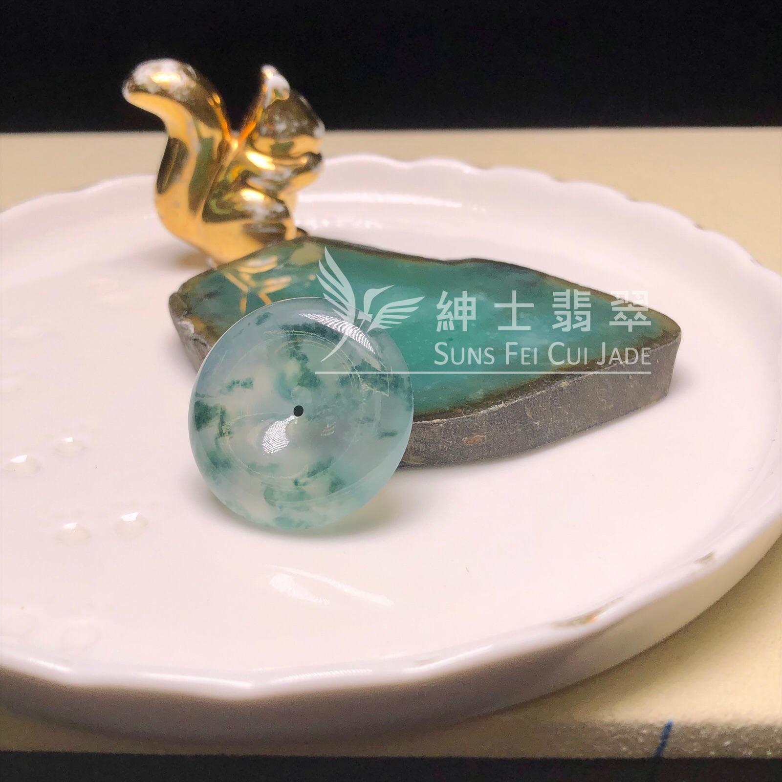 B08571 玻璃種飄花平安扣