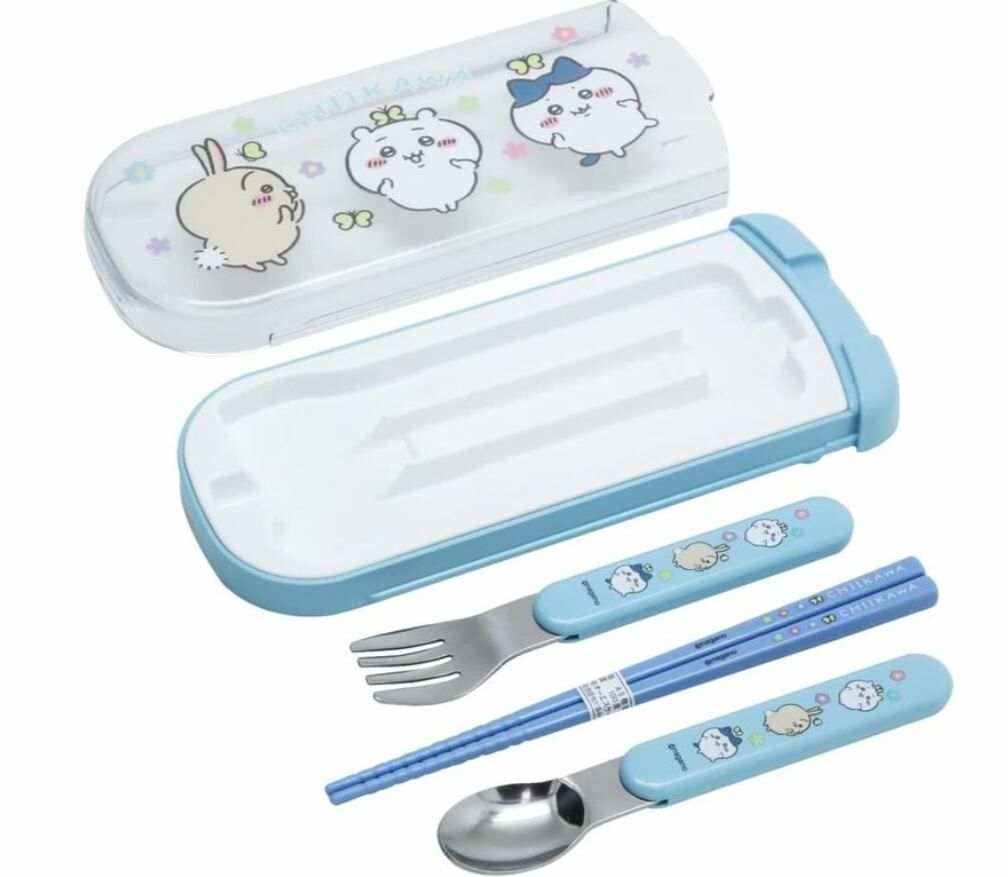 日本直送 Chiikawa 抗菌兒童餐具套裝 (藍色) - 1套 現貨