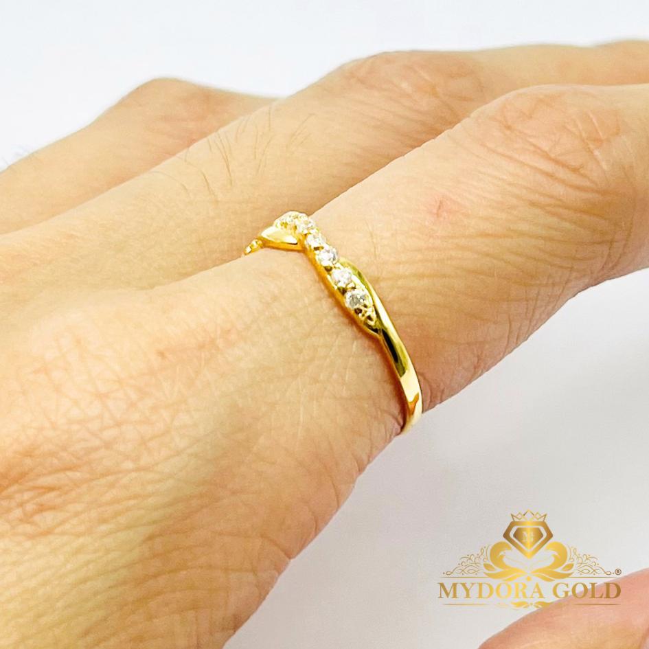 MYDORA Cincin Batu CZ Spiral Rope l EMAS 916/22K