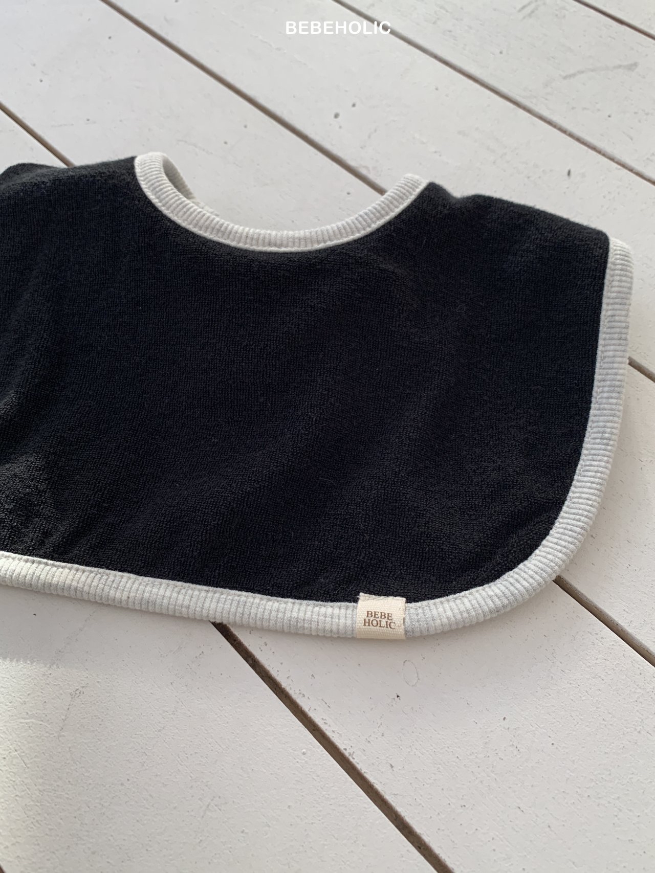 🌸預訂 韓國直送🌸🇰🇷BEBEHOLIC五色標籤條紋純色雙面毛圈口水圍兜