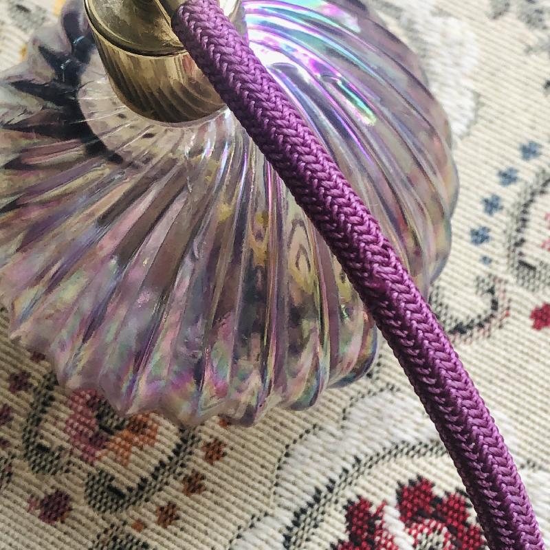C.a. 1960s Carnival Glass Style Purple Iridescent Purple Atomizer/Perfume Bottle (MT1857)